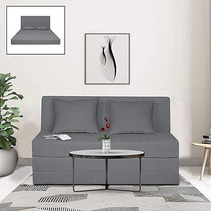 Adorn India Easy Highback Two Seater Sofa Cum Bed Decent 4' x 6' (Grey)
