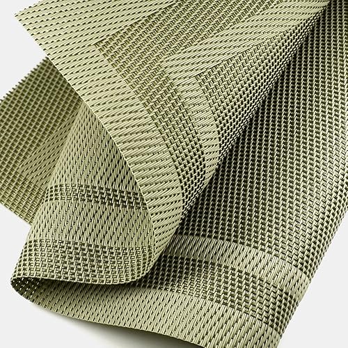 Miniatura 5 de Manteles individuales para mesa de comedor, juego de 4, resistentes al calor, lavables, de PVC, duraderos, de vinilo tejido, manteles de mesa de