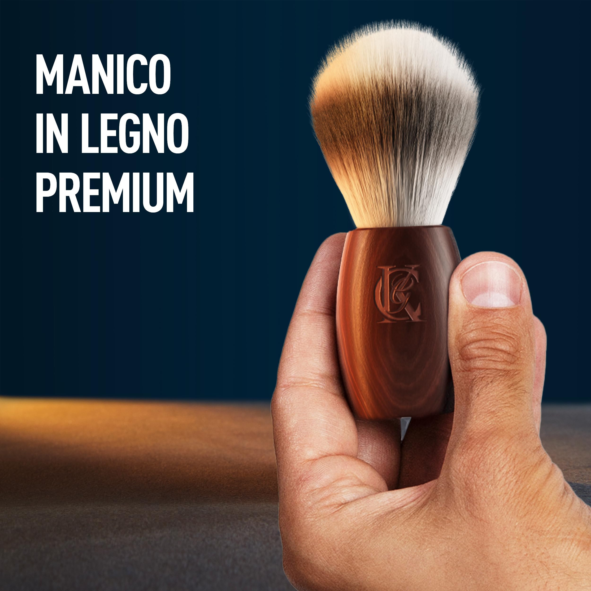 King C. Gillette Pennello da Barba, Cura della Barba, con Fibre Morbide e Manico in Legno, Esperienza di Rasatura Professionale, Idea Regalo Uomo