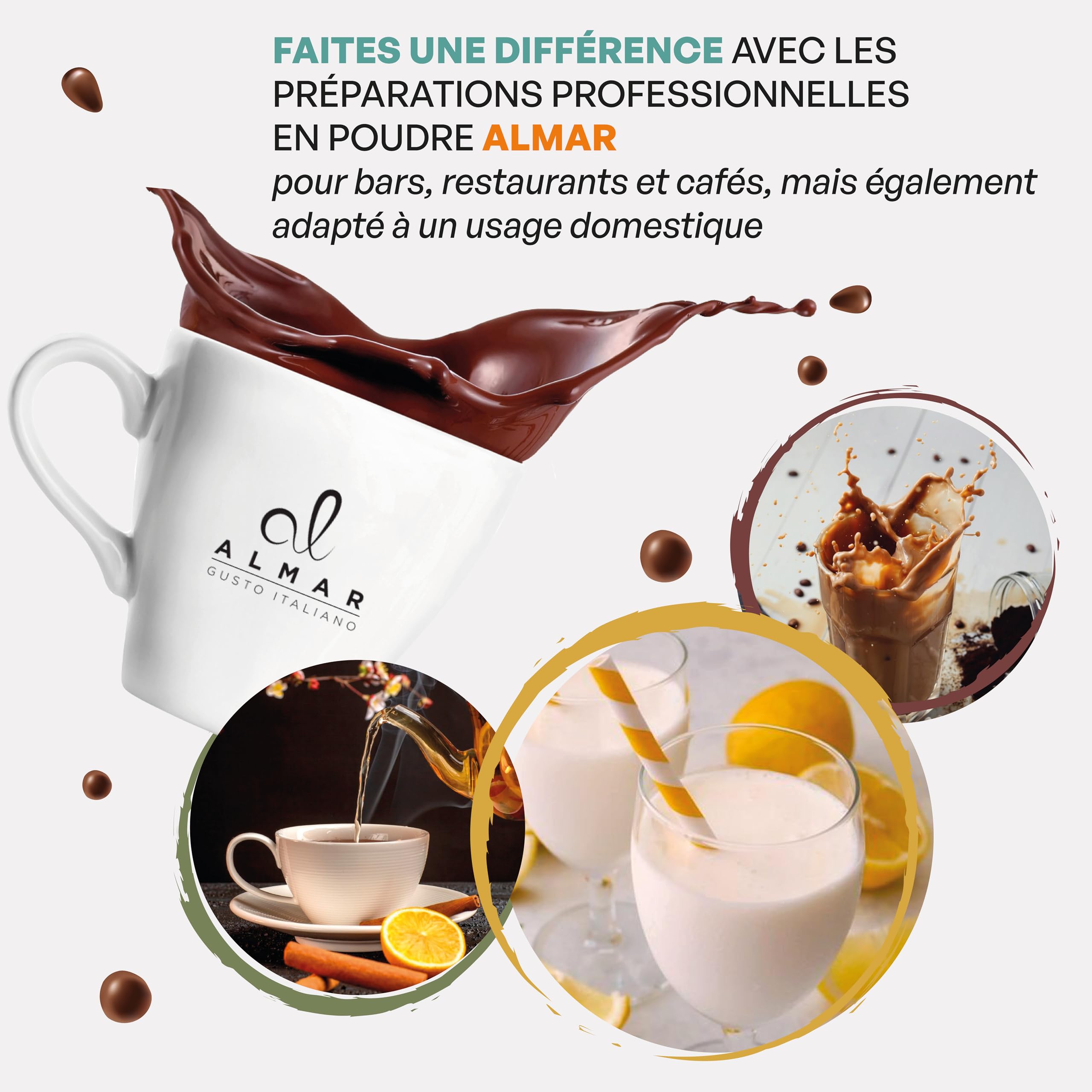 Almar Caffè Ginseng Solubile in Polvere, Gusto INTENSO Senza Glutine, Polvere Ginseng con Caramello, Prodotto Solubile da Bar o Casa, 100% Made in Italy, Busta 500 grammi, Gusto: INTENSO
