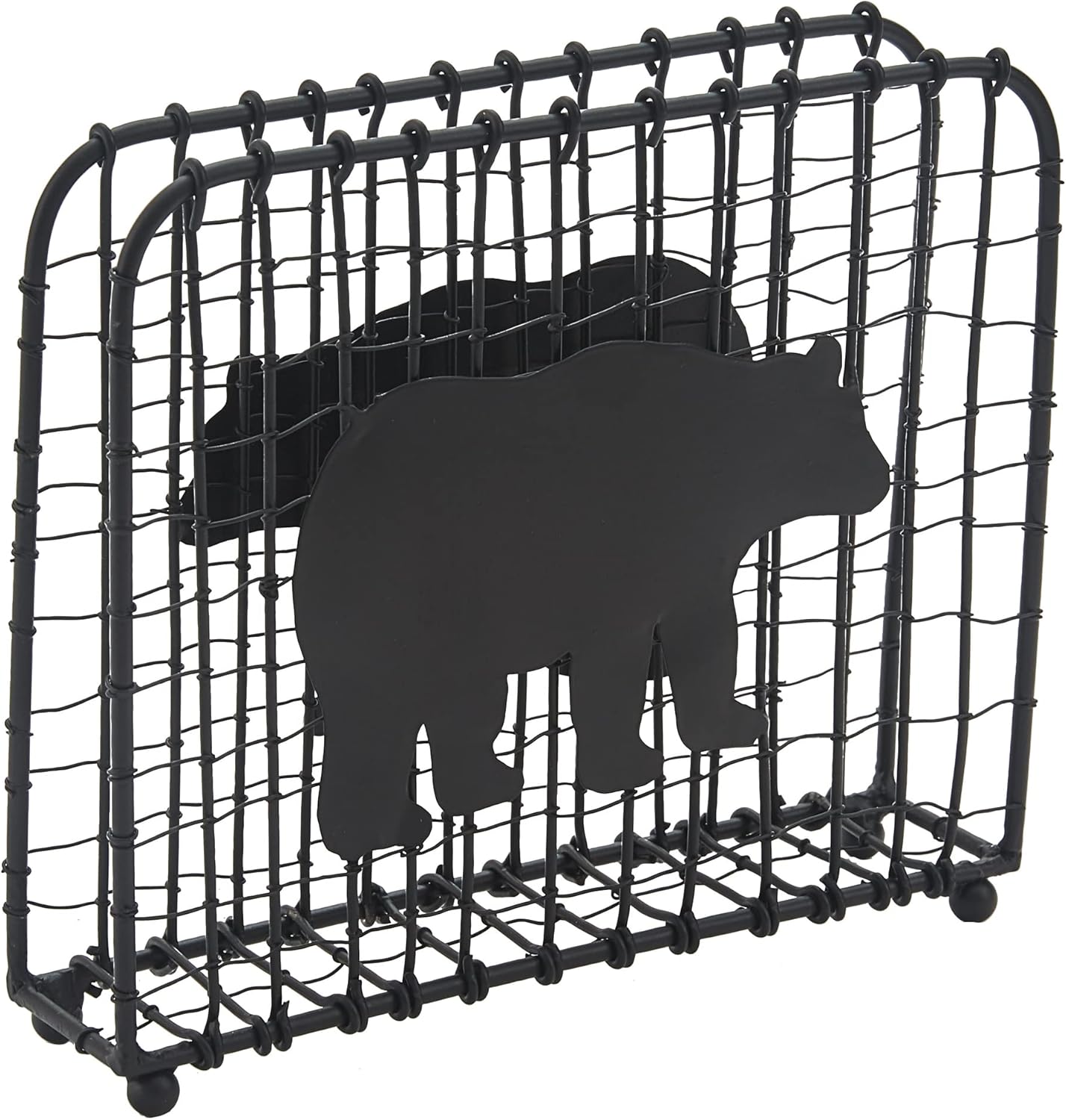 Park Designs Tree Tops Two Tier Napkin Holder, Lodge Metal Tiered Tabletop Storage, Cabin Dual Serving Caddy Organizer