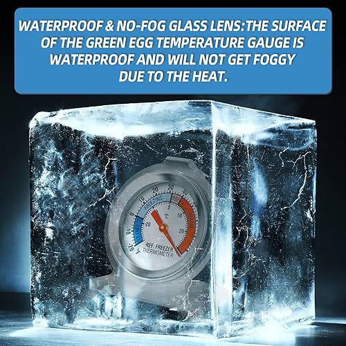 Miniatura 5 de MEANLIN MEASURE Termómetro para refrigerador de 14 piezas, esfera grande de 2 pulgadas con -20  80 F-30  86.0 F termómetro indicador rojo para