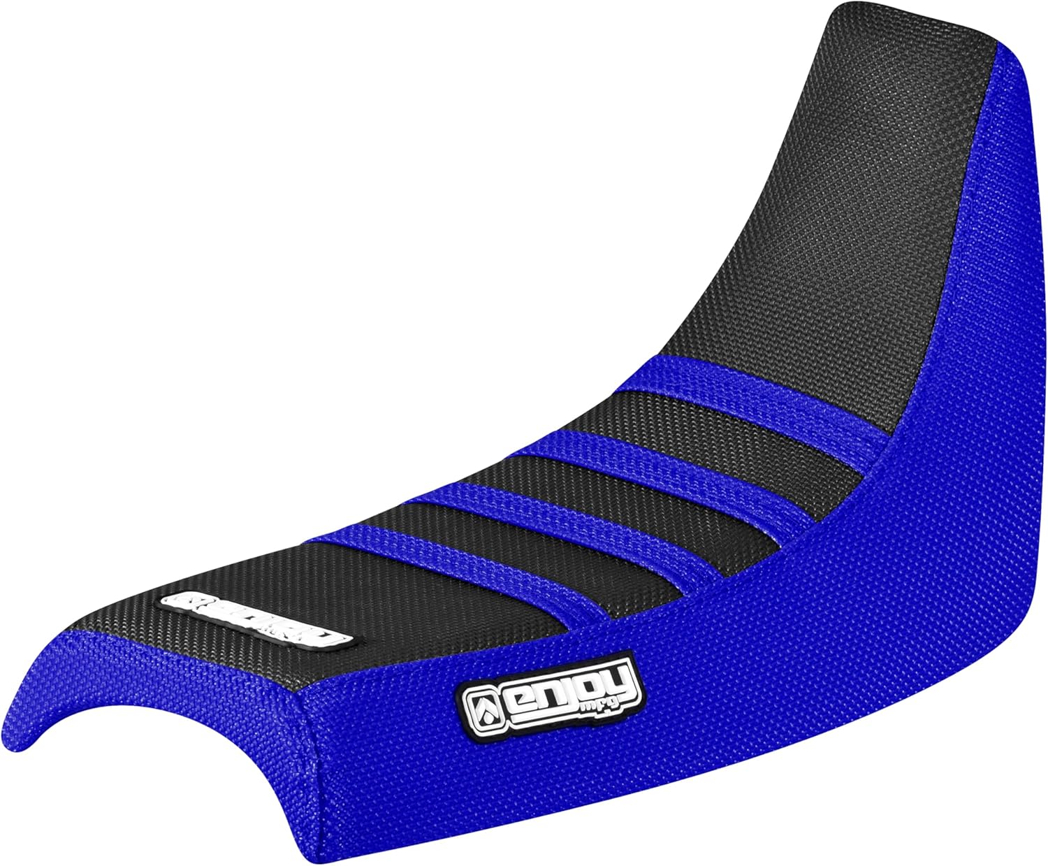 Enjoy Mfg Seat Cover - Compatible with Yamaha PW 50 (Color Sides/Ribs) #91 (Blue Sides/Black top/Blue Ribs)