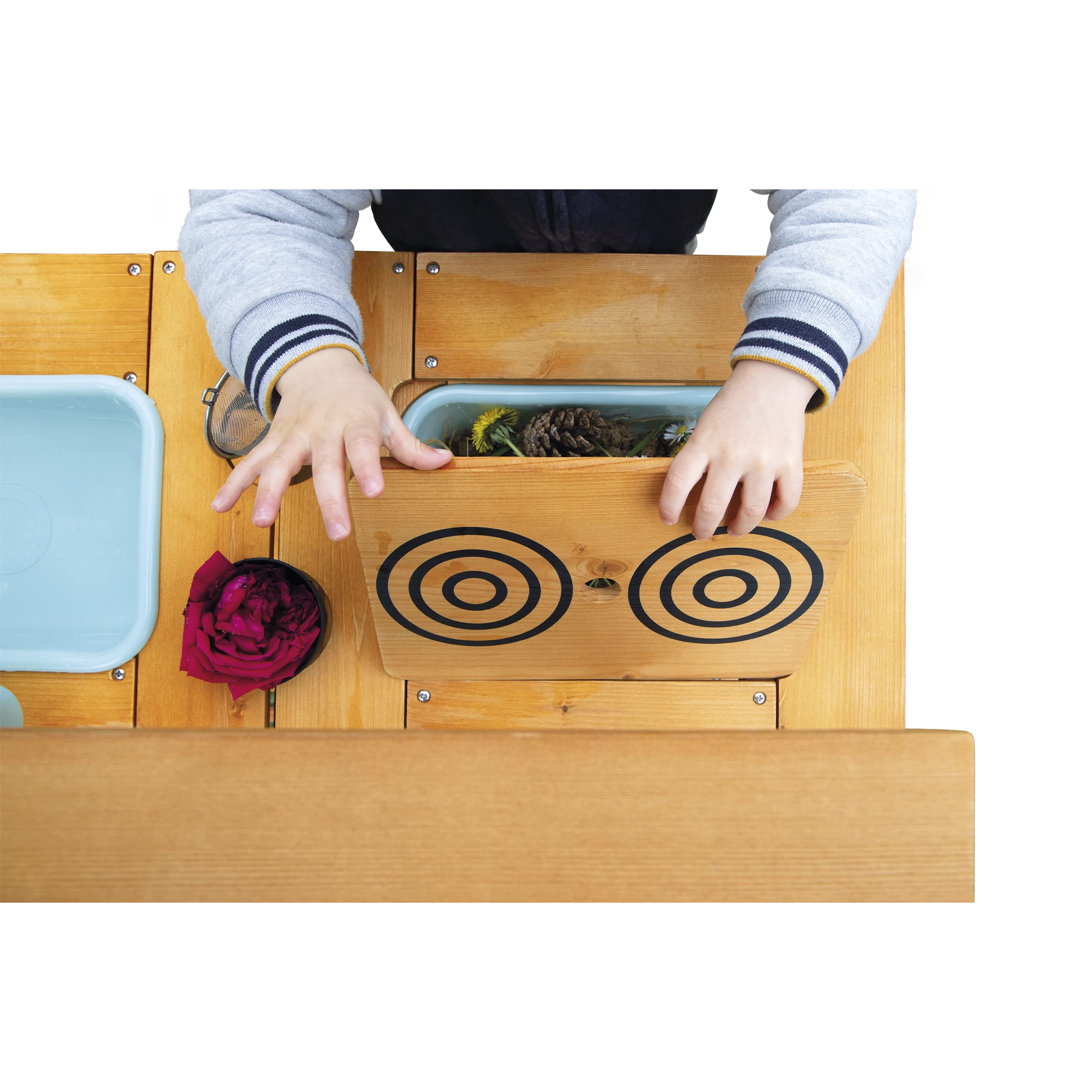 Janod - Muddy Lab - Kinderküche für draußen aus FSC-Holz - 10 Utensilien - Rollenspielzeug - Outdoor-Kinderspiel - Ab 3 Jahre, J06632