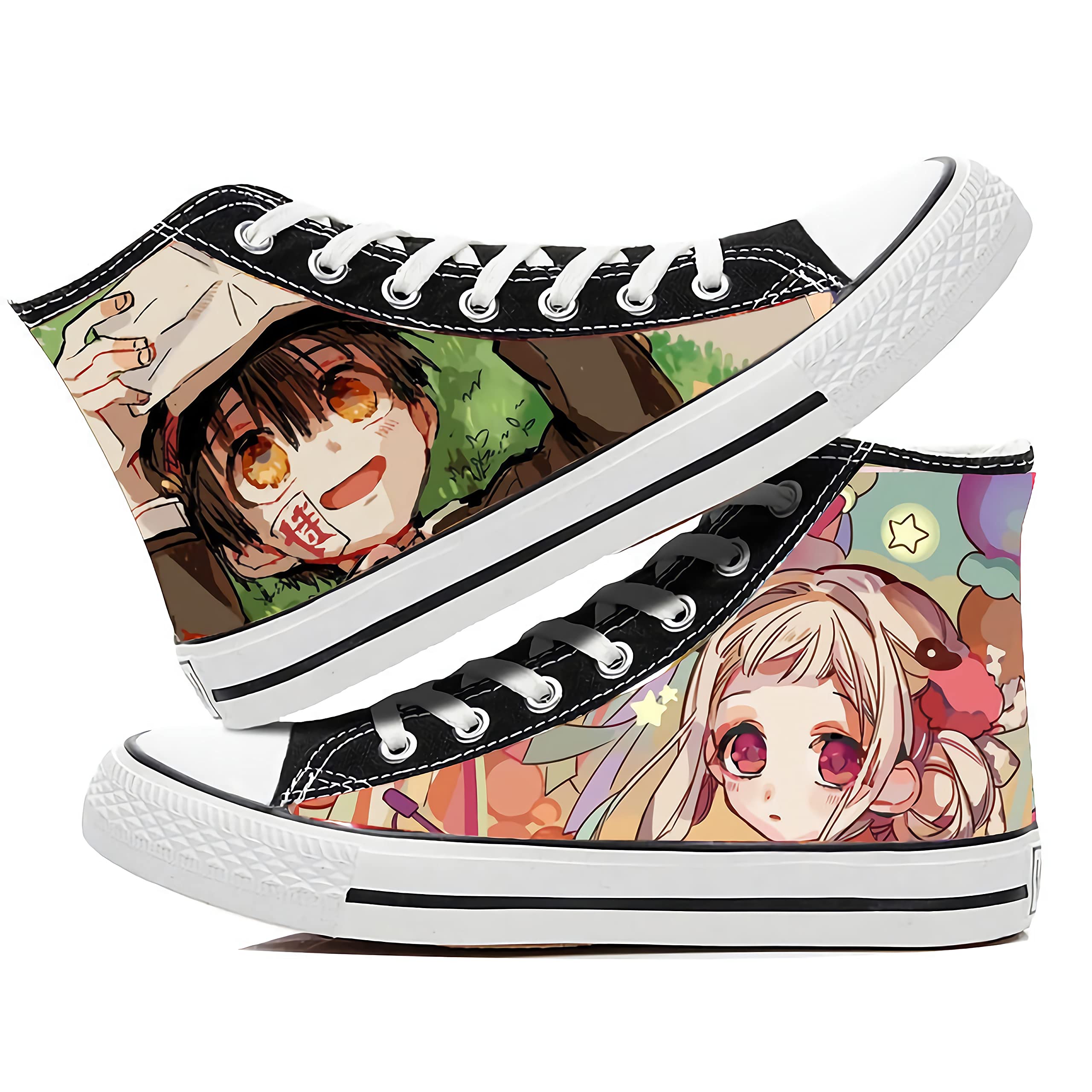 Anjinguang Toilet-Bound Hanako-kun Cosplay Canvas Shoes Anime Printing High-Top Sneakers Comfortable Casual Shoes for Teenager