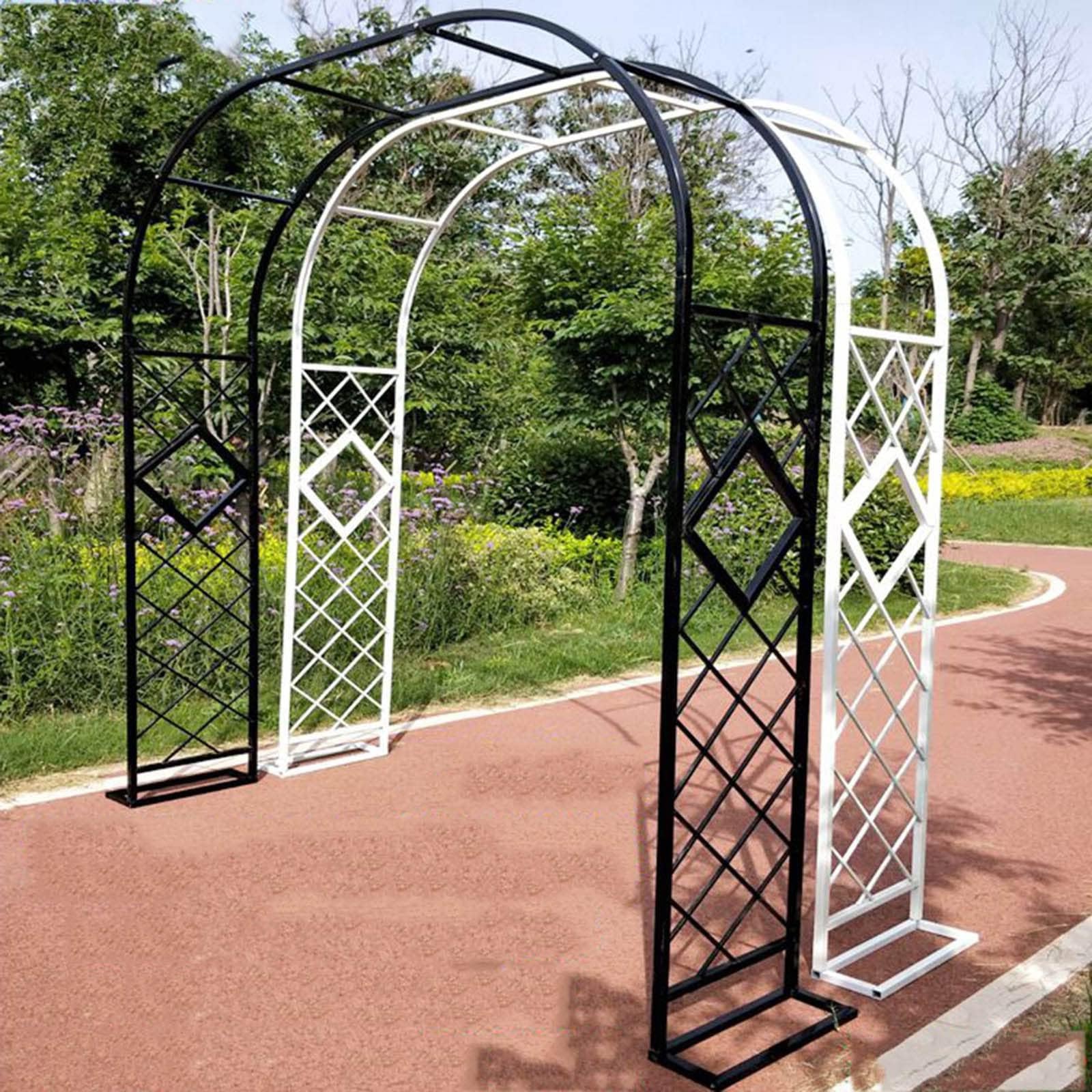 Arco de jardín decorativo de 220 x 230 cm negro y verde para enrejado de plantas exteriores