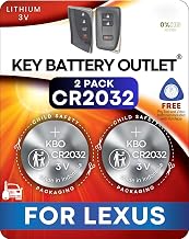 Key Fob Batteries for Lexus (2-Pack) CR2032 - RX ES NX IS UX GX RC GS LS (RX350 ES350 NX300 RX450h NX200t ES300h GX460 NX350 GS350 IS300 UX200 IS350 UX250h RC350) Smart Remote Battery Replacement