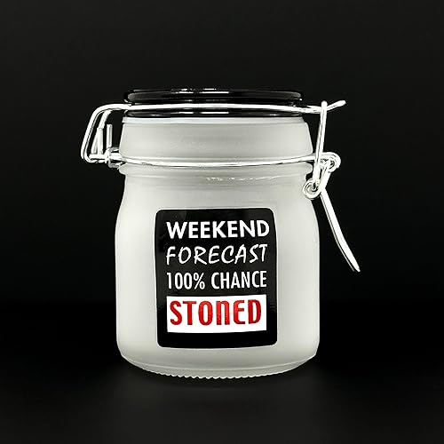 Miniatura 3 de Tarro de vidrio de 3.75 pulgadas de alto con tapa de sujeción (pronóstico del fin de semana)