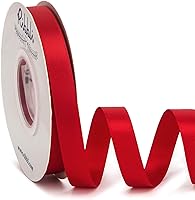Vista 84 de Ribbli - Cinta de satén roja de doble cara, 1 pulgada x 25 yardas, cinta de tela para uso en ramo de lazos, envoltura de regalo de Navidad, arreglo