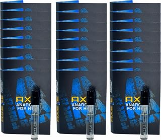 Anarchy Body Spray Sampler, Bulk 24 Pack Cologne Samples for Men, Trial Size Eau De Toilette Pump Spray Sample Fragrance, Carded Giftable Packaging for Hygiene Packages, Travel Size .05 fl oz Each