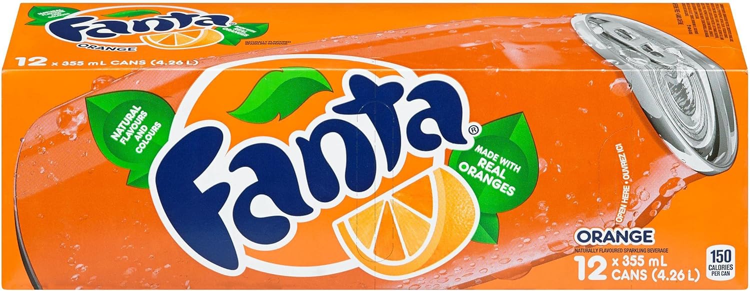 Fanta Orange Fridge Pack Cans, 355 mL, 12 Pack Amazon.ca Grocery