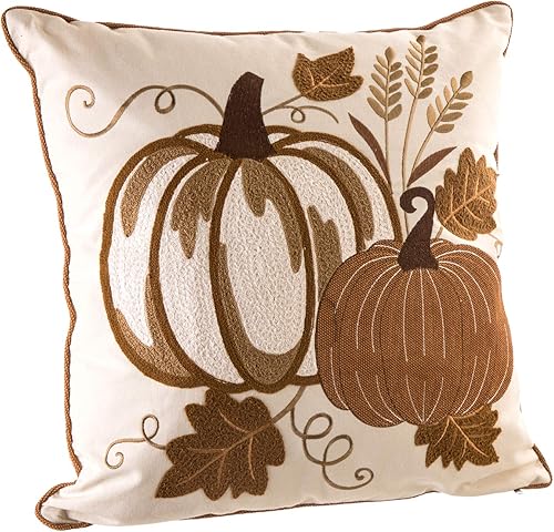 Miniatura 8 de eUty Funda de almohada con estampado de calabaza y cuentas hechas a mano de 20 x 20 pulgadas, funda de almohada festiva para sofácama, funda de