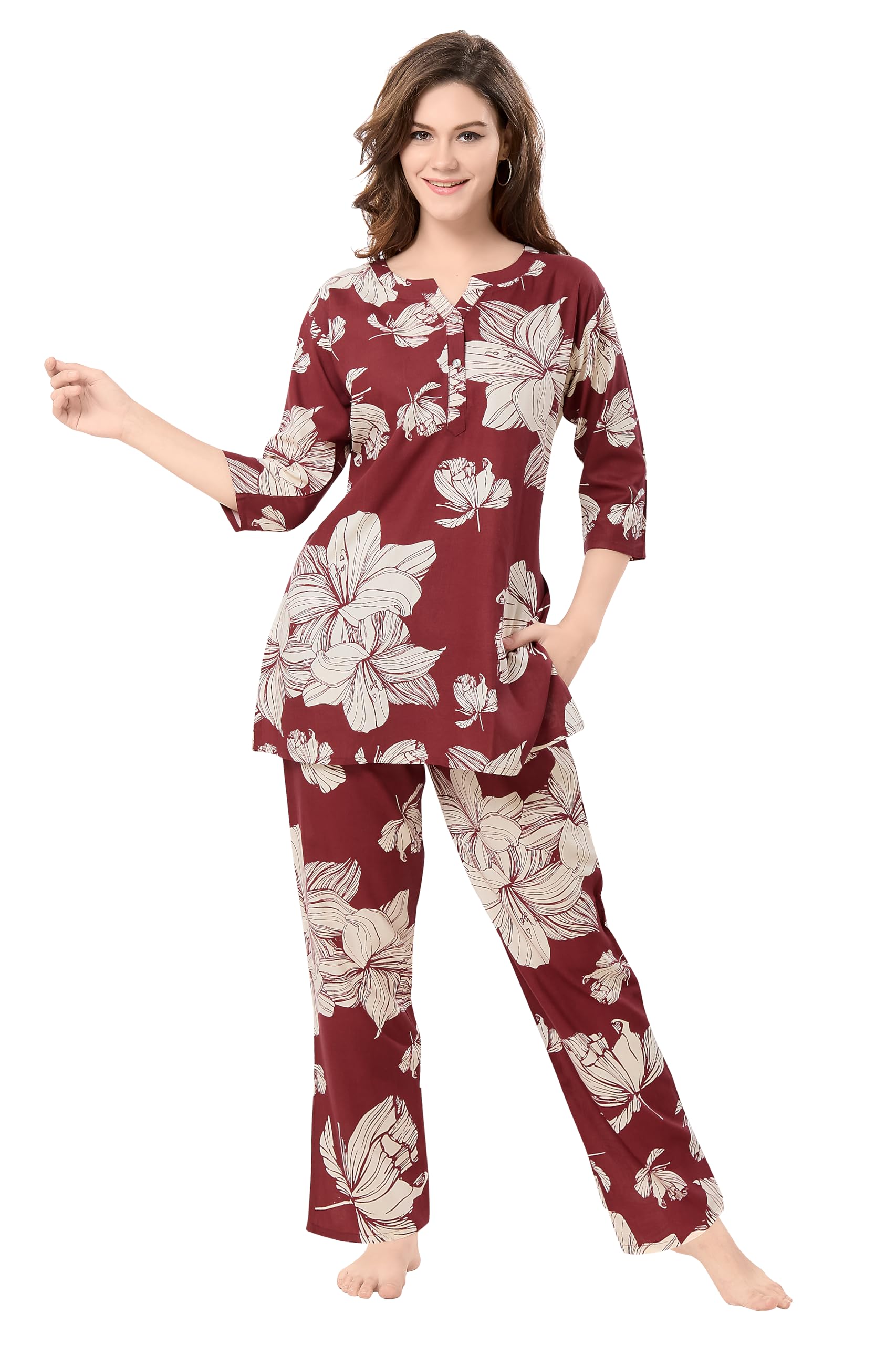 Womens Cotton Printed Co-rd set – Soft & Comfortable Full Sleeve Corset Set | Stylish Loungewear for Daily Use