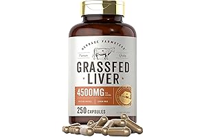 Carlyle Grass-Fed Beef Liver 4500mg Liver Health Supplement: 250 Capsules