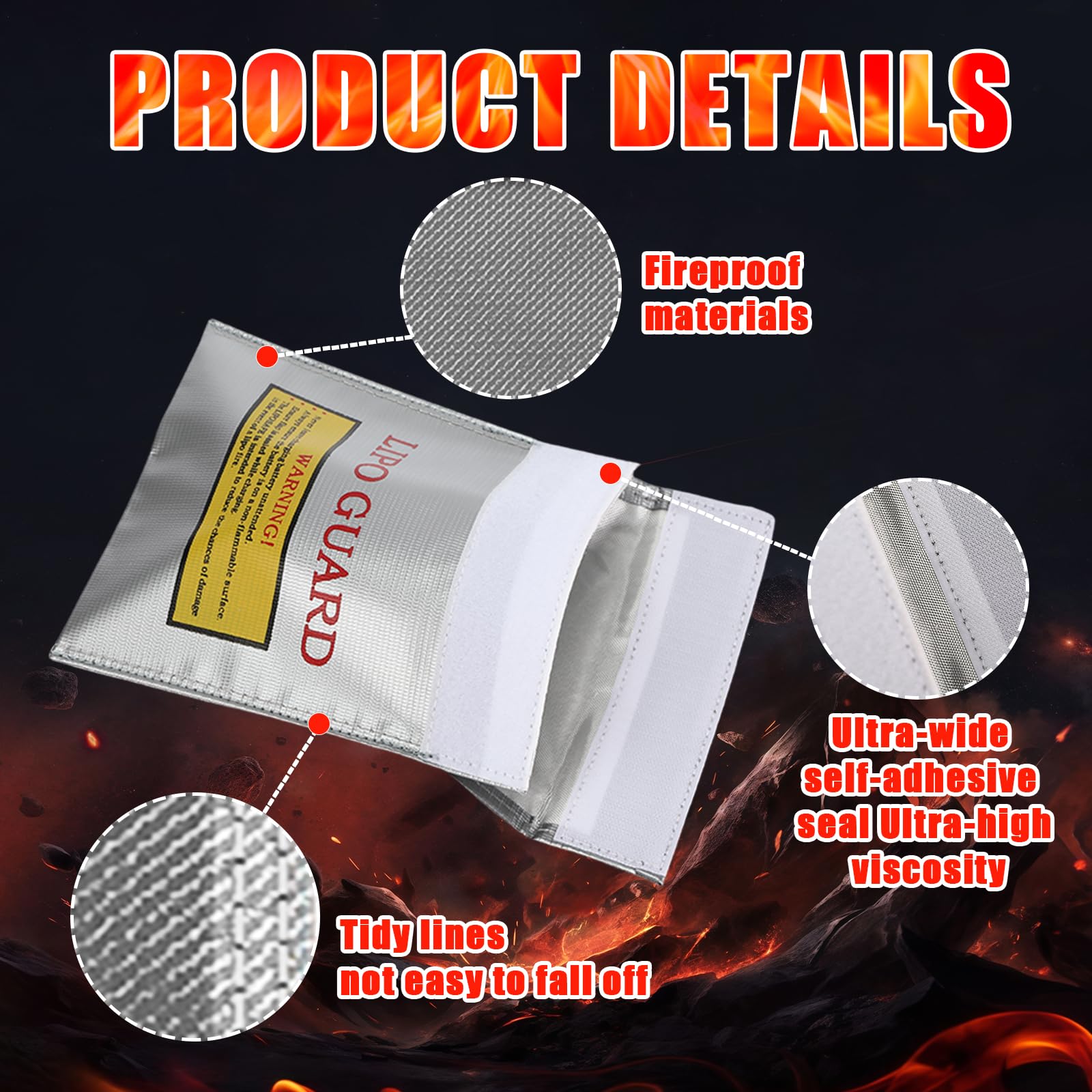 Pavlleen 3 Piezas Bolsa Ignífuga Impermeable, Bolsa de Seguridad Prueba de Explosiones, Bolsa de Almacenamiento para Documentos, Pasaporte, Dinero Efectivo, Archivos Bancarios, Joyería y Tarjetas