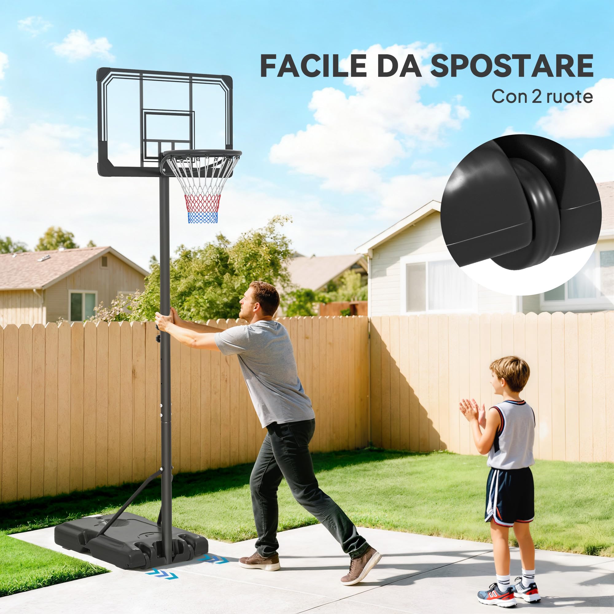 Canestro da basket per bambini 4 in 1 Altezza regolabile Palo da basket