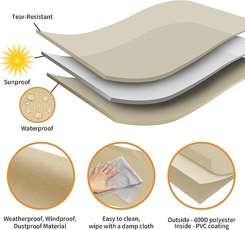 Miniatura 3 de NEXCOVER Funda para parrilla de gas para barbacoa, cubierta impermeable de 55 pulgadas, cubierta de parrilla resistente al aire libre, material
