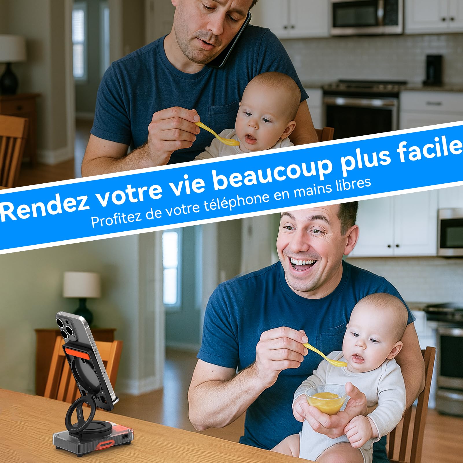 ANCwear Enceinte Bluetooth 5.4 avec Support Téléphone, 5 W, Carte TF