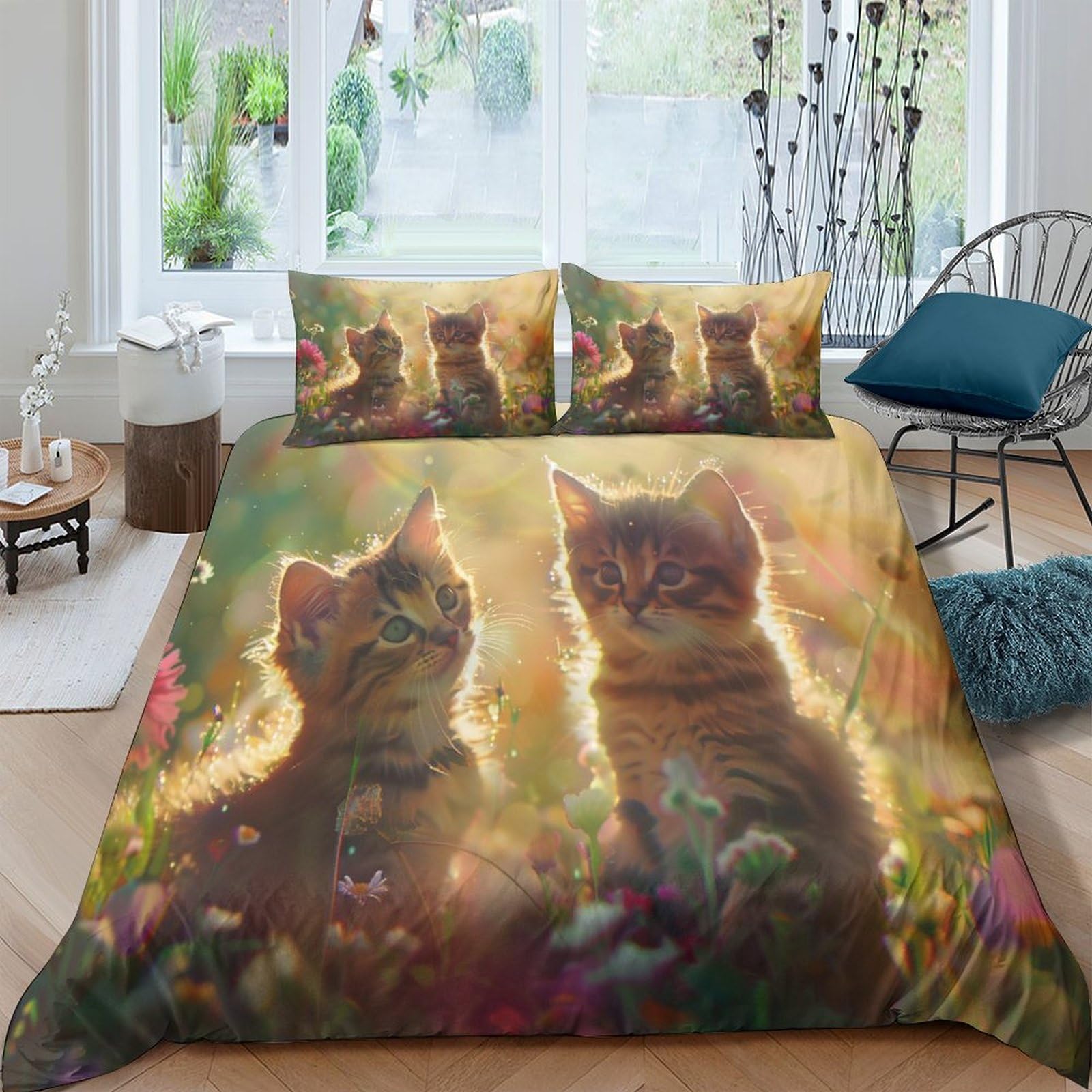 Housse de couette chat 200x200cm, idée cadeau d'anniversaire pour adolescent