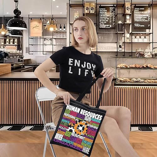 Miniatura 7 de LEVLO Recursos humanos Bolso de hombro del reclutador de los regalos de la lona del bolso de asas de la lona para el compañero de trabajo de la