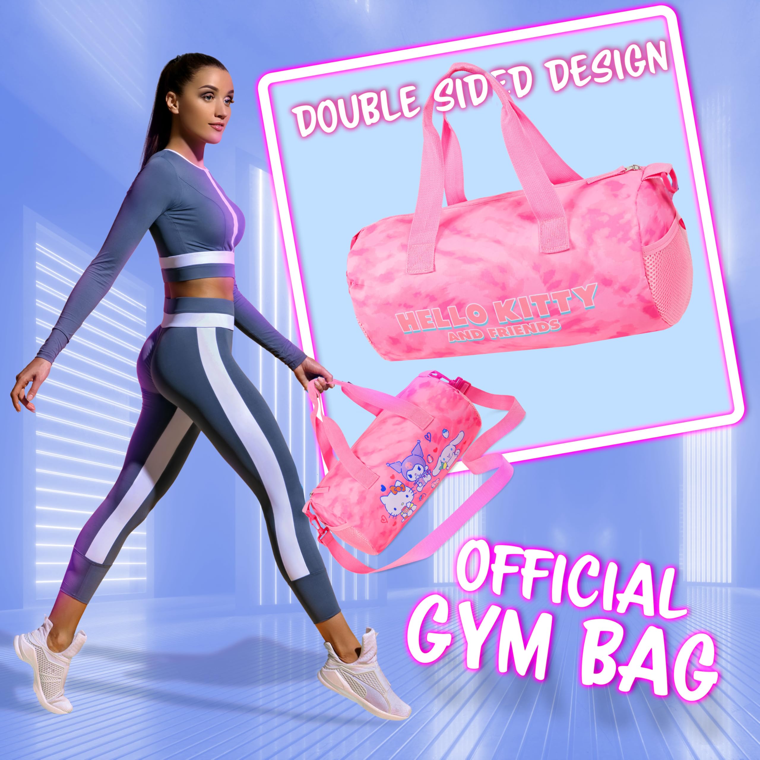 Hello Kitty Bolsa de Deporte para Niña y Adolescente Bolsa de Gimnasio Cinnamoroll Kuromi Ideas Regalo