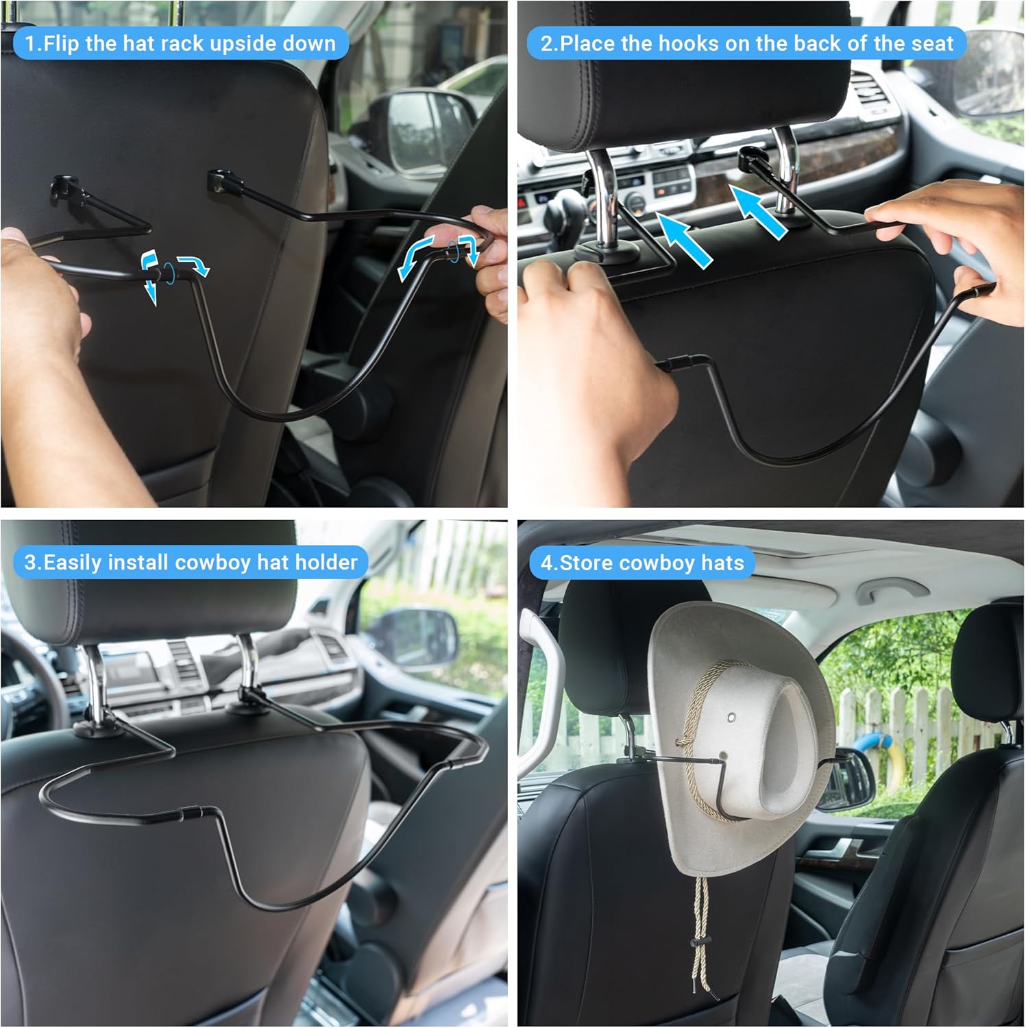 Yuoyar Cowboy Hat Holder for SUV and Car - Maintain Hat Shape - Truck Accessories