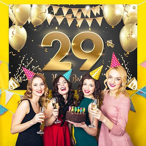 Miniatura 43 de HAMIGAR Fondo de pancarta de feliz cumpleaños número 17 de 6 x 4 pies, decoraciones de cumpleaños de 17 años, suministros de fiesta para niñas