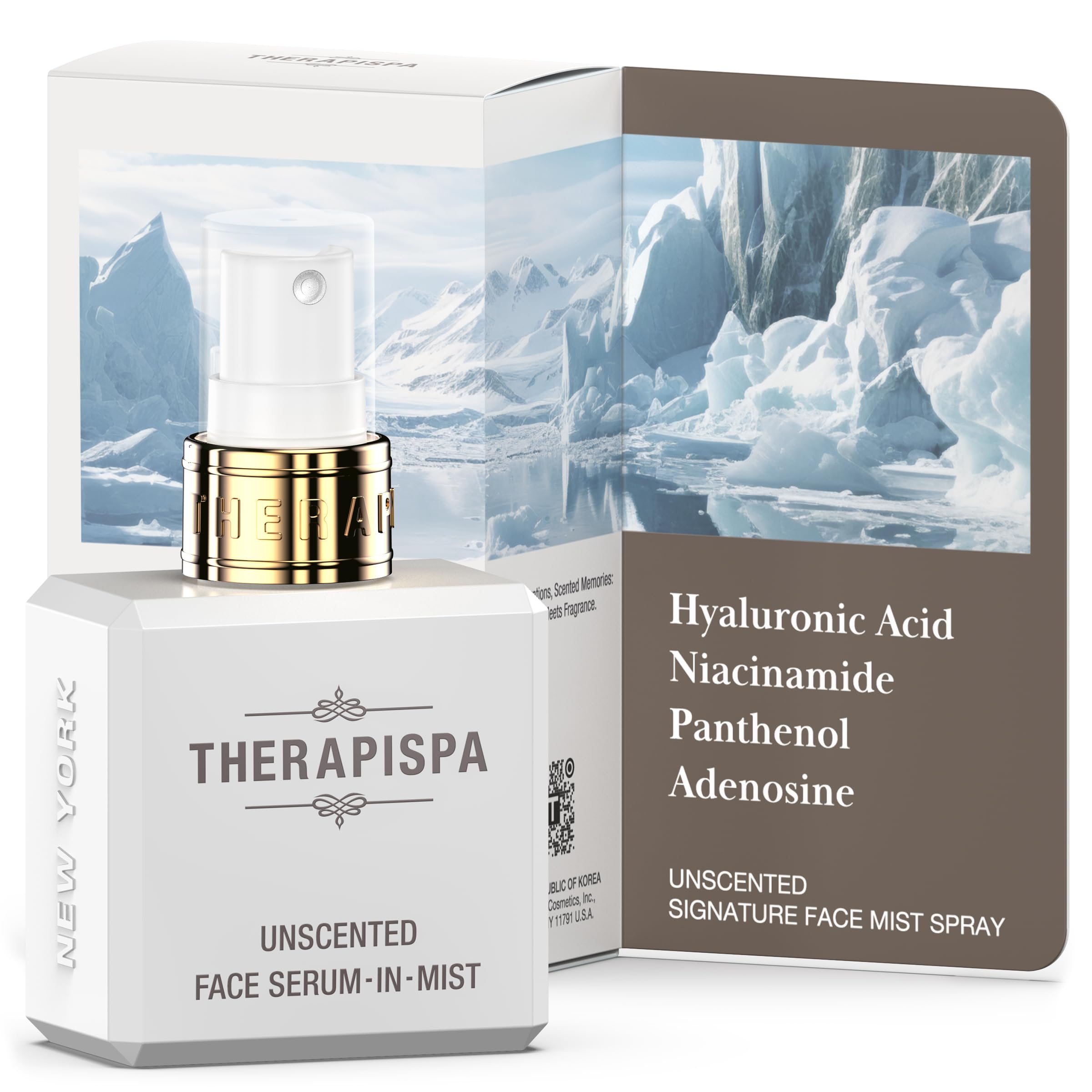 THERAPISPA Face Serum-In-Mist – Unscented Hydrating Face Mist & Spray Serum with Niacinamide, Panthenol & Hyaluronic Acid for Sensitive Skin & Deep