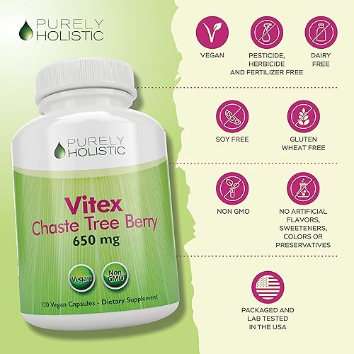 Miniatura 9 de Purely Holistic Dim 400mg & Bioperine + Vitex Chaste Berry 650mg Bundle – 270 cápsulas veganas – Fabricado en los Estados Unidos