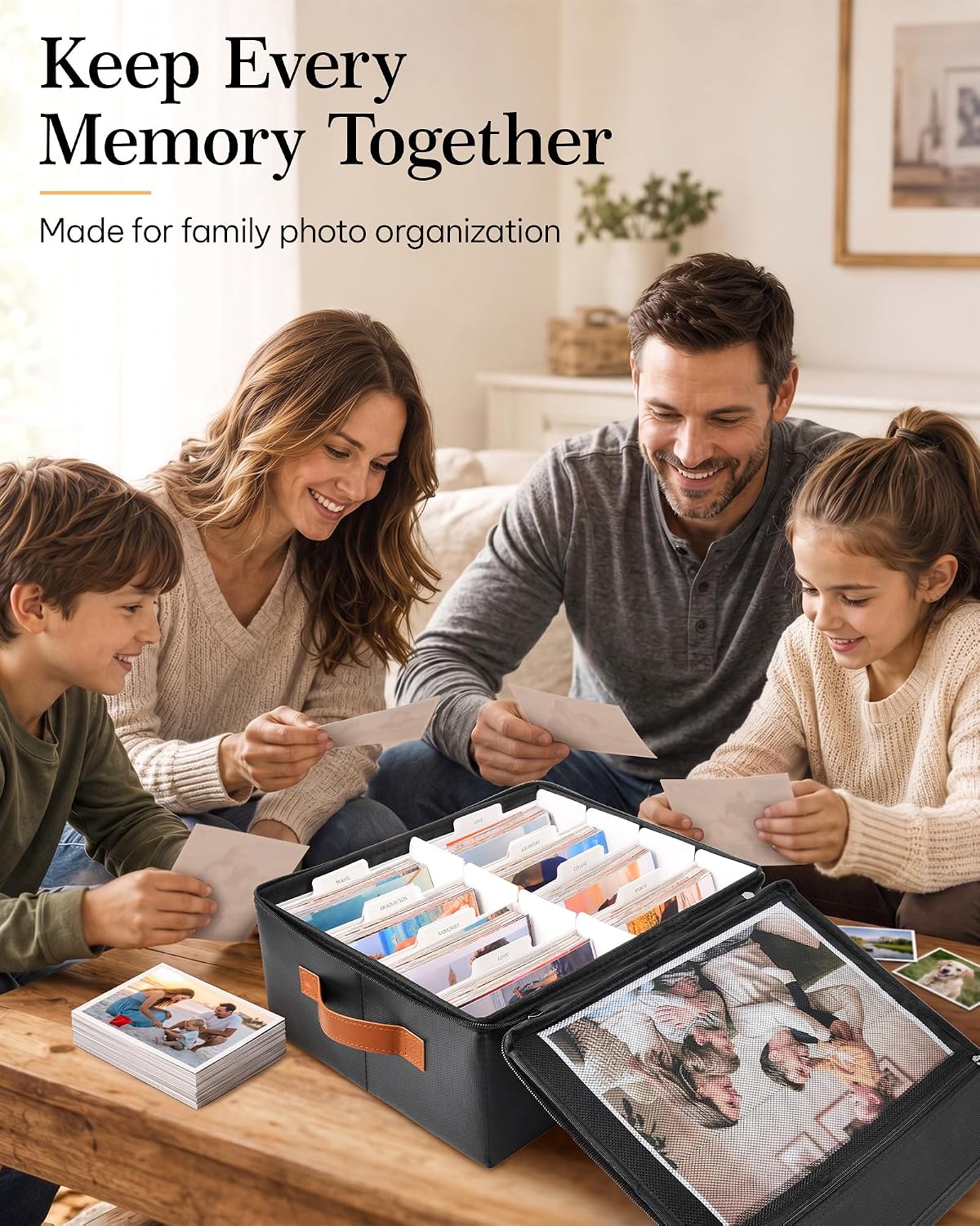 Fireproof Photo Storage Box, 2000+ 4x6 Photo Organizer with Lock