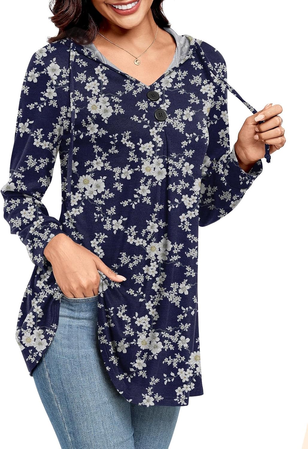 CATHY Hoodies for Women Plus Size Tunic Pullover Casual Sweatshirt Loose Flared Sweaters Fashion Outfits 2026 Trendy