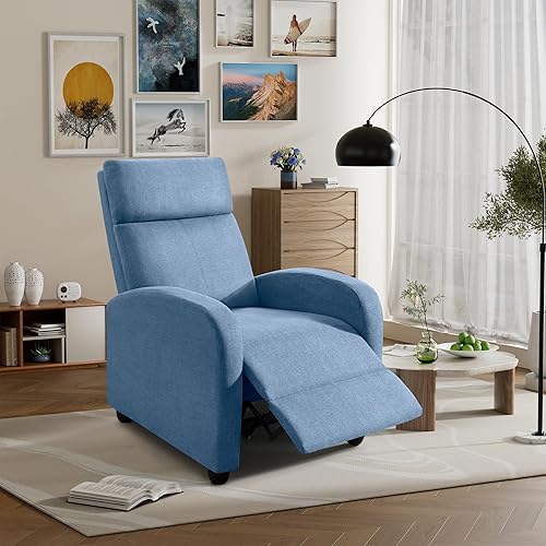 Miniatura 24 de Furniwell Silla reclinable de masaje para sala de estar, silla reclinable ajustable de piel sintética, asiento de cine en casa, moderno sofá Negro