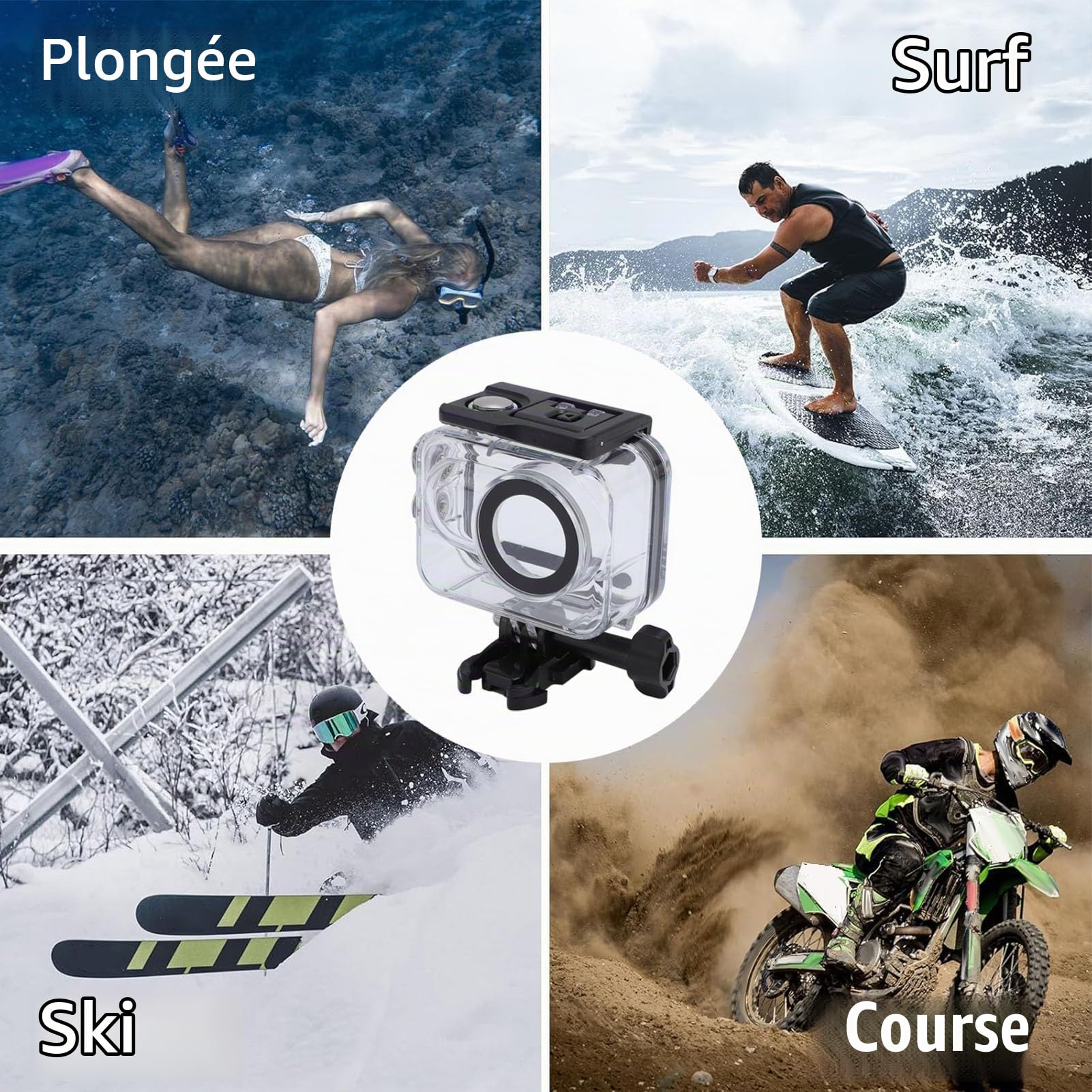 Étui de Plongée de 60m / 196ft pour Go 3s, Go 3, sous-Marin de Boîtier de Protection en Plongée Profonde, Accessoires de Caméras d'action (sans Filtre)