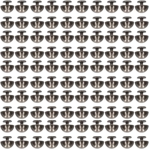 Miniatura 5 de TOPINCN Mushroom Rivets Round Head Shoes Bags Non Rusting Base 100 Decoration Semicircle Leather Leather Skirt Accessories Screws Leathercraft