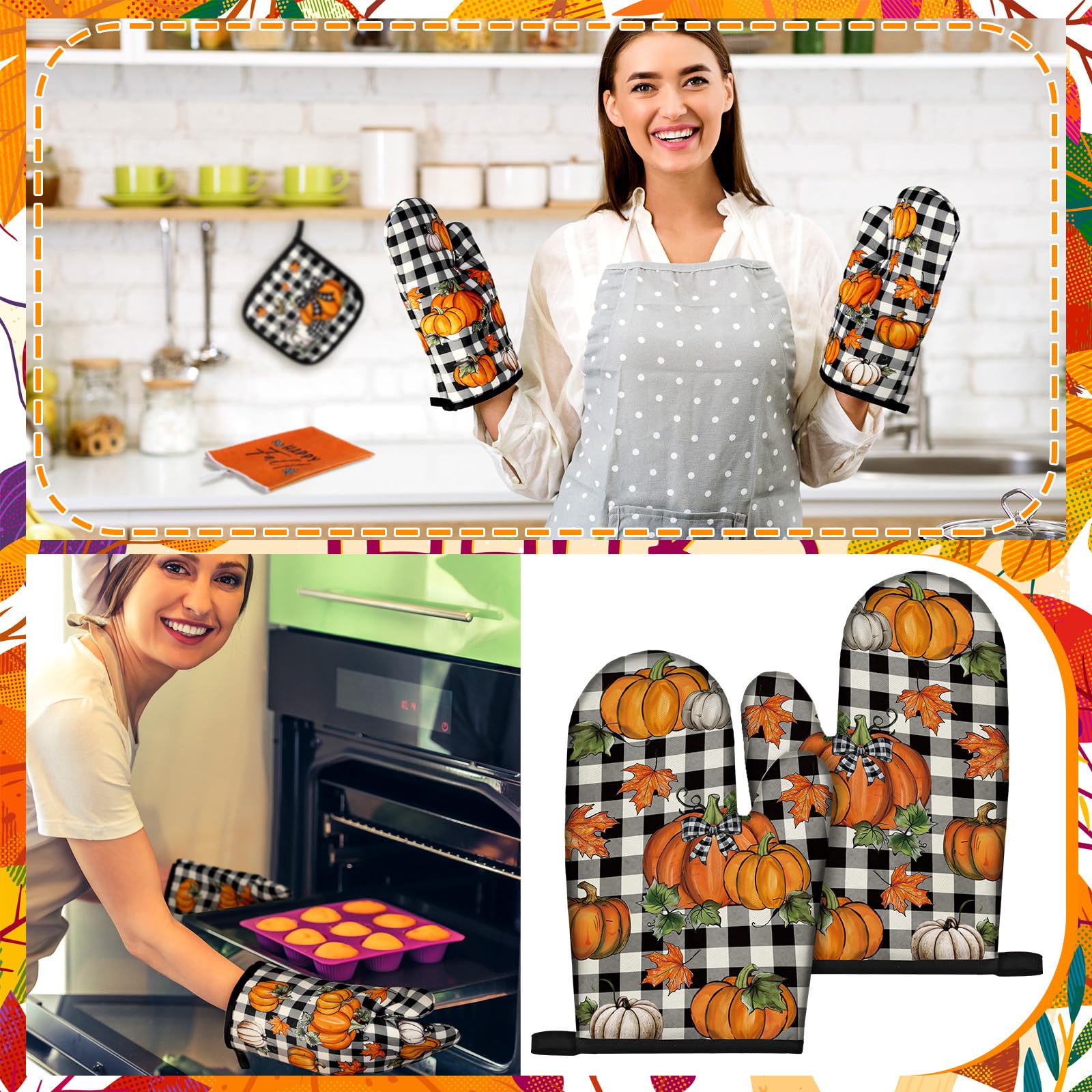 Fall Pumpkin Kitchen Decor Set - Cozy Cooking! -5