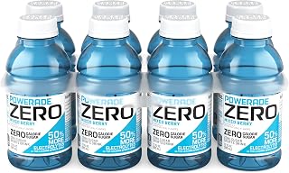 POWERADE Electrolyte Enhanced Zero Sugar Mixed Berry Sports Drink, 12 Ounce (Pack of 8)