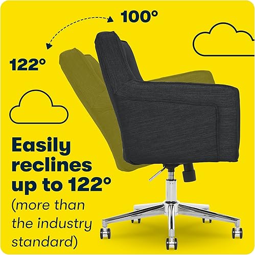 Miniatura 8 de Serta Ashland - Silla ergonómica para oficina en casa con amortiguación de espuma viscoelástica, base de acero inoxidable con acabado cromado,