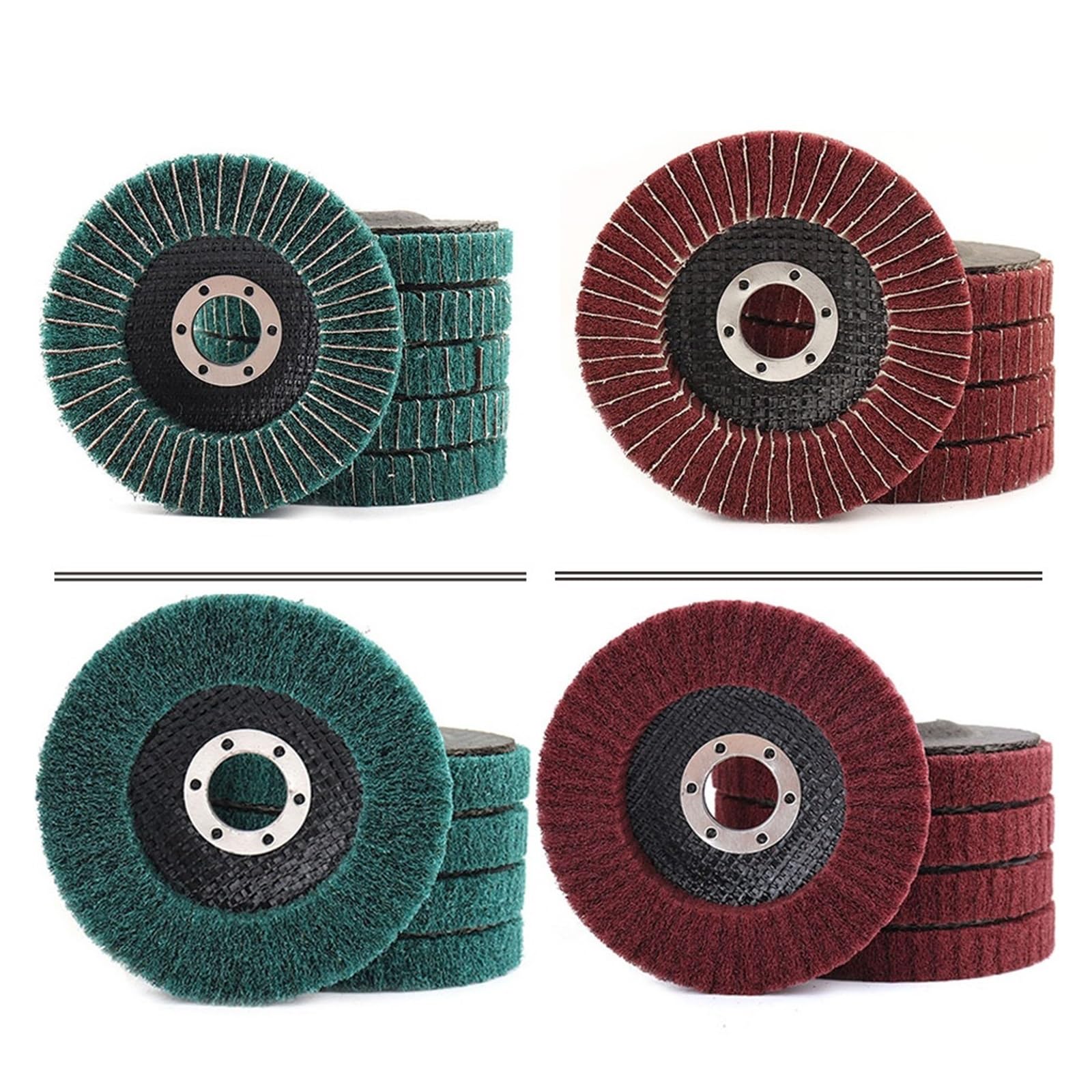 unidad de disco pulido fibra nailon con láminas Disco de pulido de fibra de nailon de 4/4,5/5" (10,1/11,4/12,7 cm) for amoladora angular de metal.(115mm grit240,10pcs)