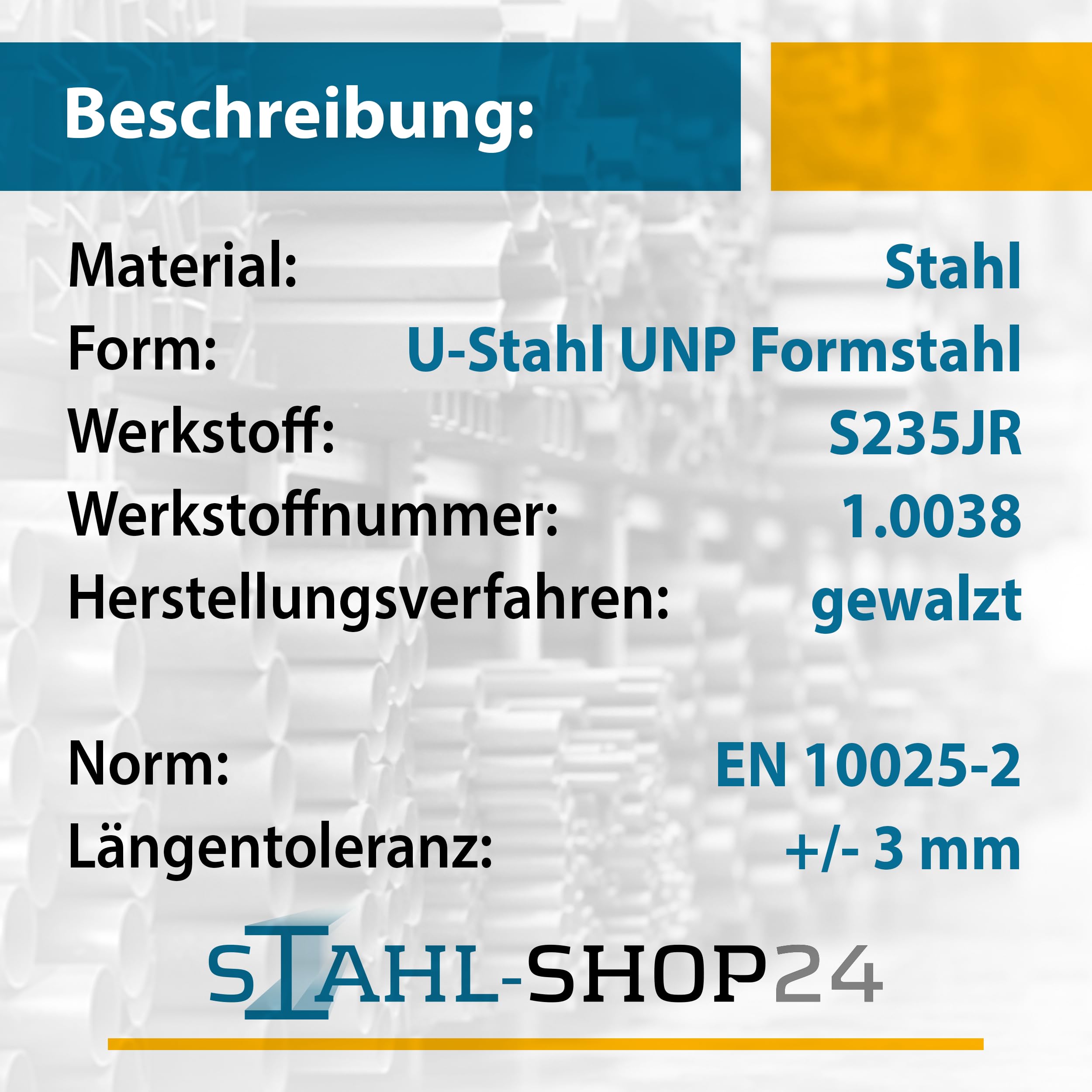 U-Stahl UNP Formstahl S235JR – 60x30x6 Mm, 1000 M Produktbild-Vorschau 6