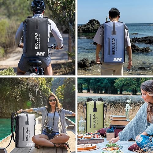 Miniatura 6 de Mochila impermeable para mujeres y hombres, bolsas secas Waterprof para kayak, canotaje, viajes, senderismo, camping, bolsa seca 20L