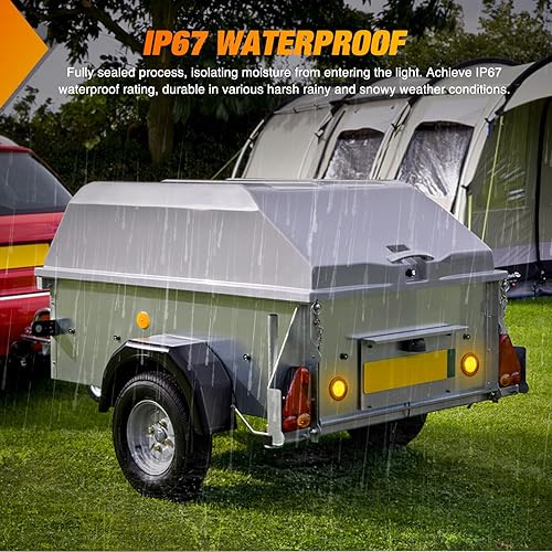 Miniatura 102 de Nilight Luz de faro trasero, redonda, 4 pulgadas, 2 piezas, 24 luces LED blancas, parada, freno, giro, ojales de montaje empotrado, impermeabilidad