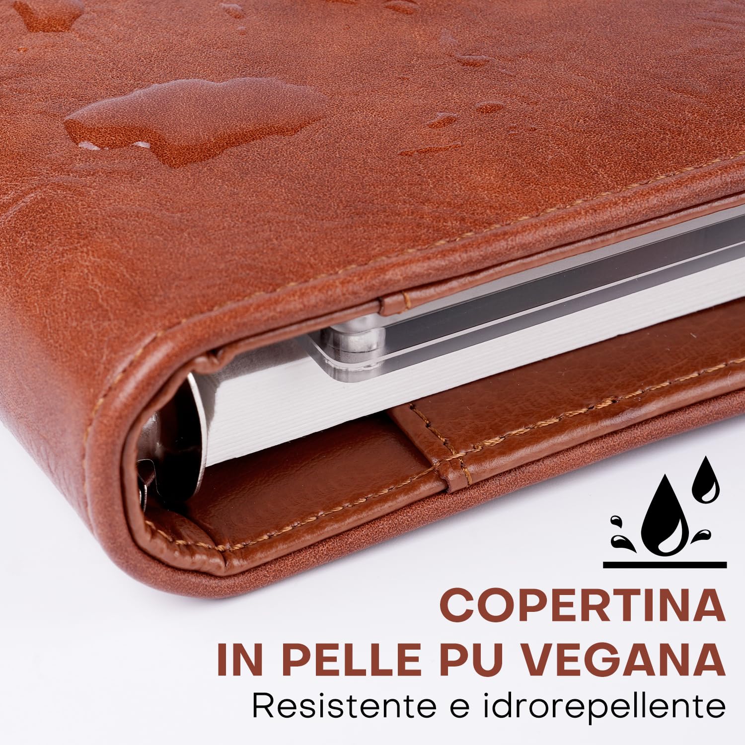 Kit Acquerelli da Viaggio con Sketchbook - 36 Colori, Tavolozza e Pennello da Viaggio, 20 Fogli in Carta 100% Cotone 300 g/m², Copertina in Pelle Vegana, ideale per Urban Sketching, Pittura all'Aperto