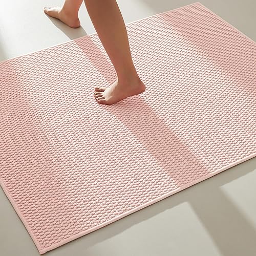 Miniatura 15 de Alfombras de baño antideslizantes, lavables, superabsorbentes, delgadas, pequeñas, de secado rápido, de pelo bajo, color gris oscuro, 16 x 24 Gris