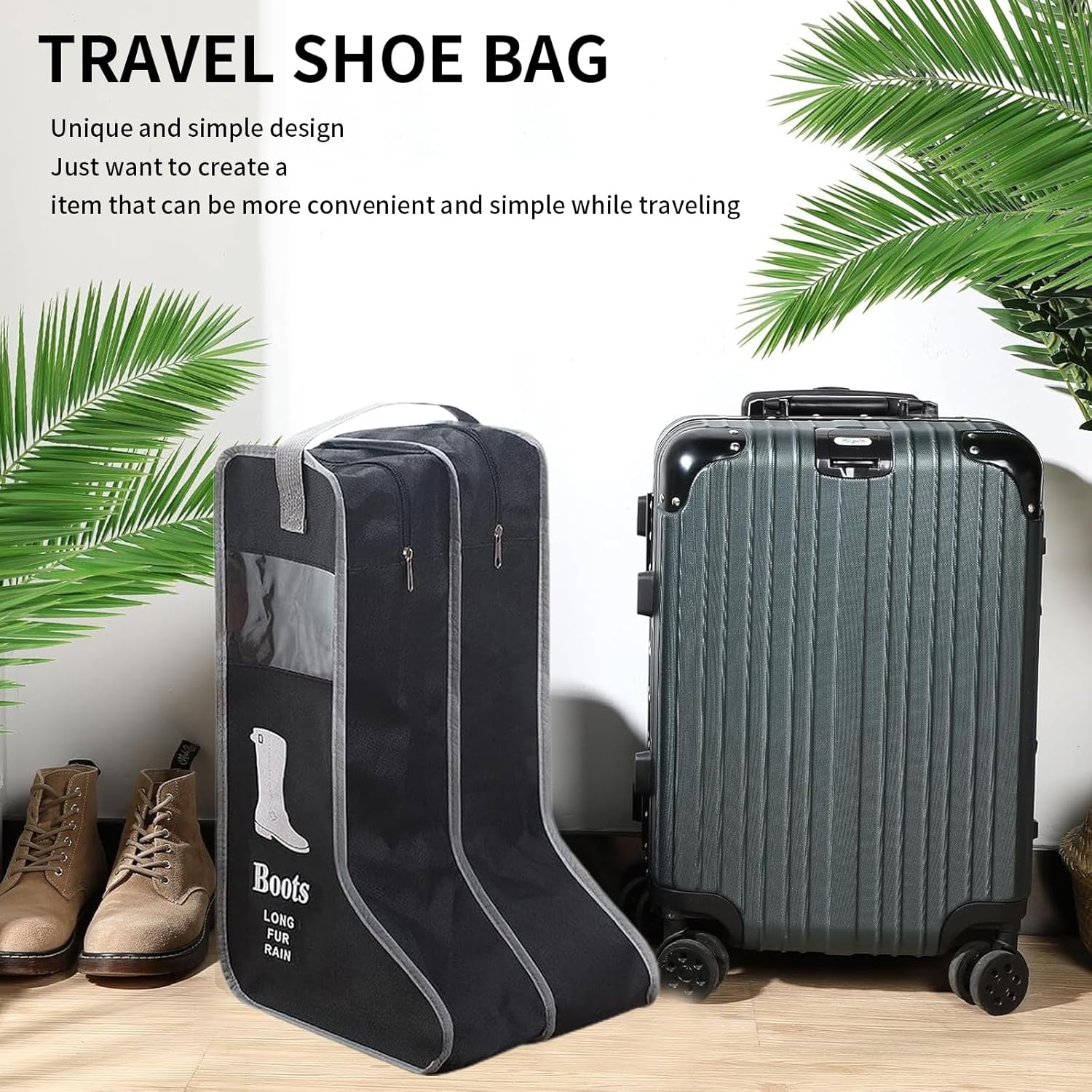 「超お得」ポータブルブーツ収納バッグ、トール/ショートブーツキャリーバッグ、ブーツオーガナイザー、靴バッグ、収納、旅行用、防塵トラベルシューズ 甲高対応