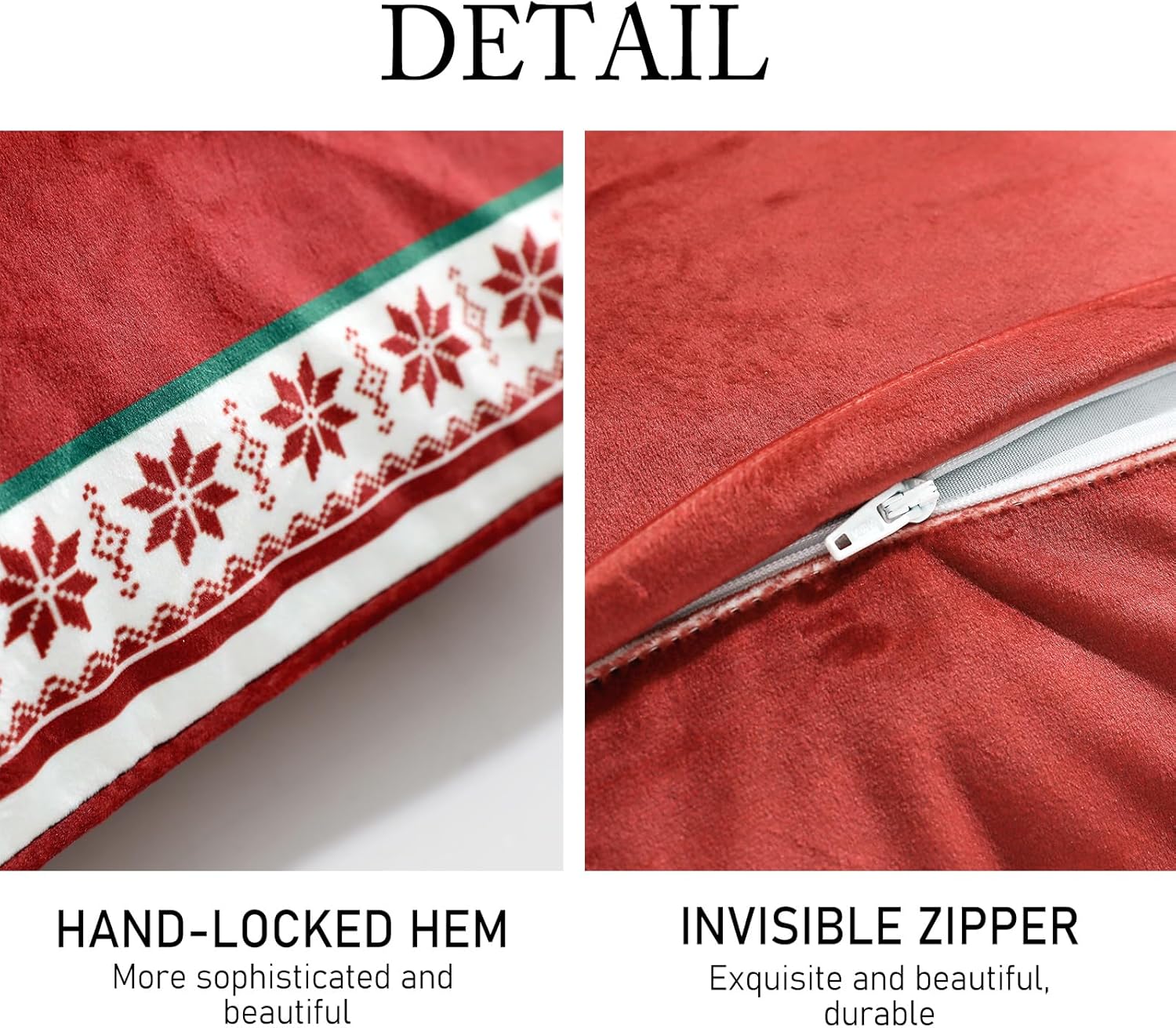 ISAENNE デザイン スクエア クラシック クリスマス スタイル スロー枕カバー 45.7 cmx45.7 cm 2枚セット レ