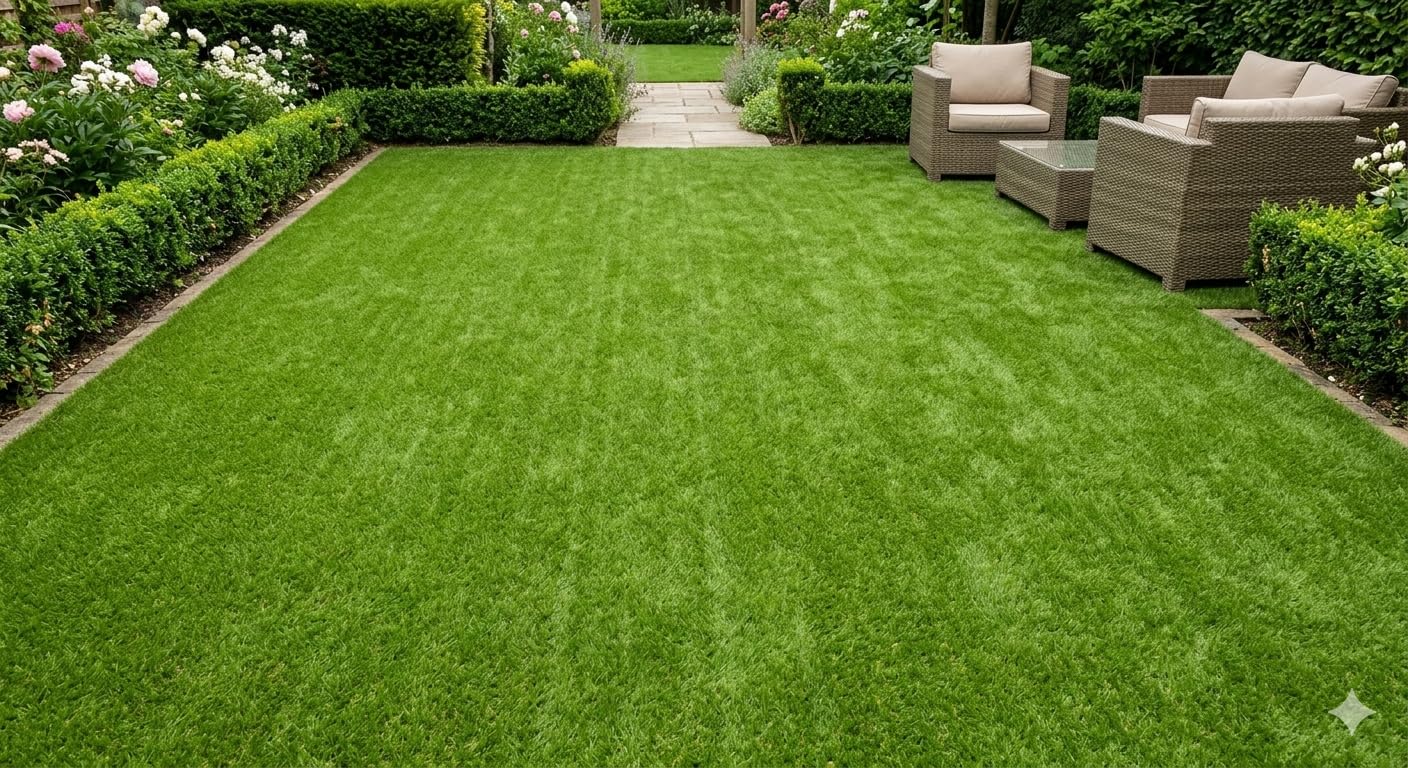 GrecoShop Prato Sintetico 2 * 25m = 50m² Tappeto Erba Artificiale Altezza 7 mm Manto Erboso Drenante per Giardino Terrazzo Balcone Esterno Realistico Resistente UV Facile Installazione