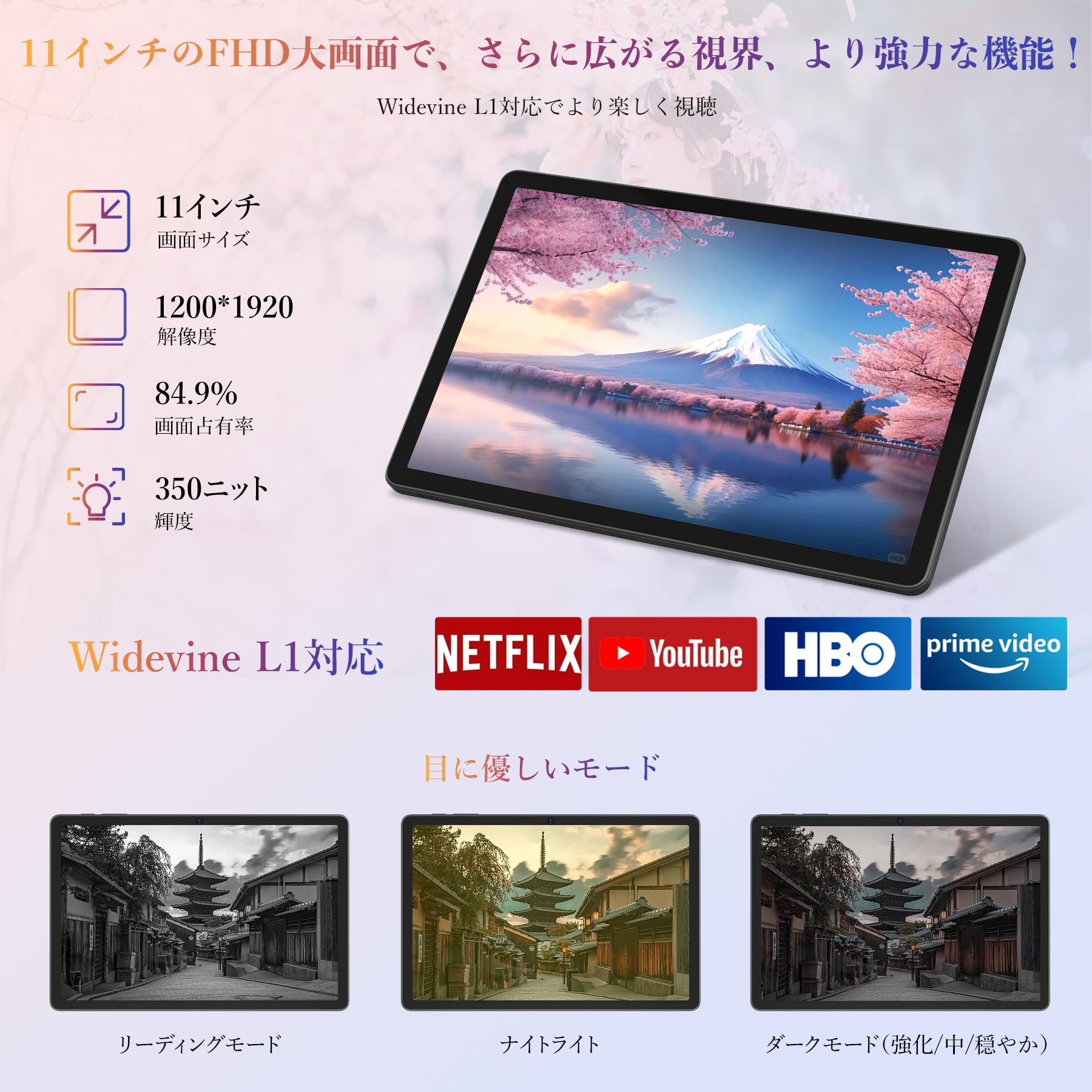 【2025年最新】TABWEE T90WiFi 11インチタブレット Tabwee T90 タブレット 11インチ Android15 1920x1200
