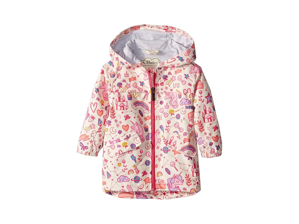 

Hatley Kids Unicorn Doodles Microfiber Rain Jacket (Toddler/Little Kids/Big Kids) (White) Girl's Coat