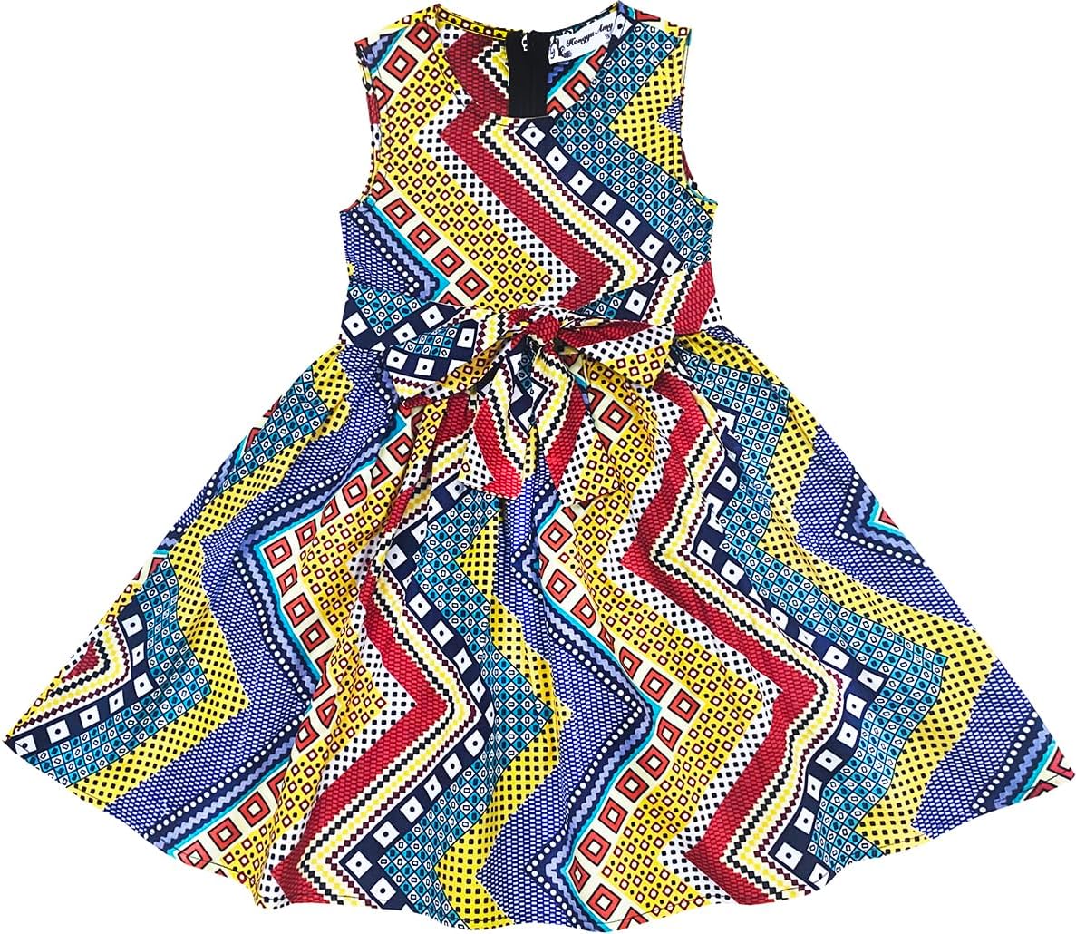 Toddler Girls African Print Dress Ankara Sleeveless Outfit Dress