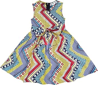 Toddler Girls African Print Dress Ankara Sleeveless Outfit Dress